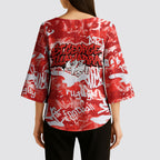St. George Illawarra Dragons Rugby Kimono Sleeve Blouse Graffiti Typography Urban Camo Abstract Street Style