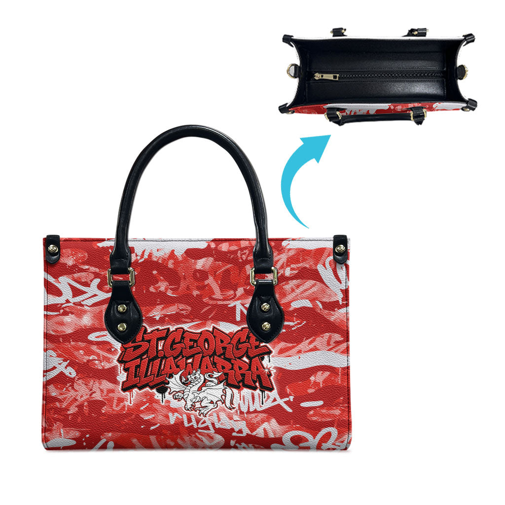 St. George Illawarra Dragons Rugby Leather Bag Graffiti Typography Urban Camo Abstract Street Style