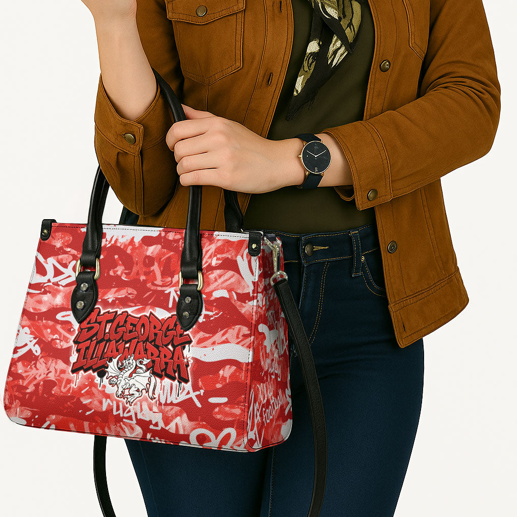 St. George Illawarra Dragons Rugby Leather Bag Graffiti Typography Urban Camo Abstract Street Style