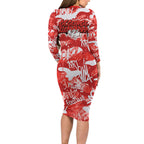 St. George Illawarra Dragons Rugby Long Sleeve Bodycon Dress Graffiti Typography Urban Camo Abstract Street Style