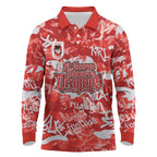 St. George Illawarra Dragons Rugby Long Sleeve Polo Shirt Graffiti Typography Urban Camo Abstract Street Style