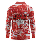 St. George Illawarra Dragons Rugby Long Sleeve Polo Shirt Graffiti Typography Urban Camo Abstract Street Style