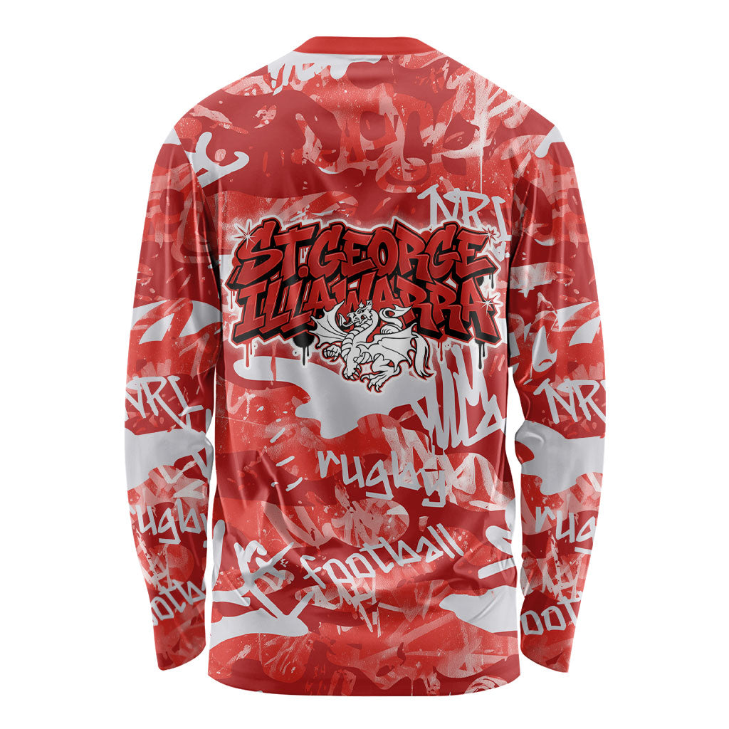 St. George Illawarra Dragons Rugby Long Sleeve Shirt Graffiti Typography Urban Camo Abstract Street Style