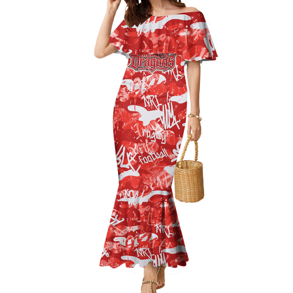 St. George Illawarra Dragons Rugby Mermaid Dress Graffiti Typography Urban Camo Abstract Street Style