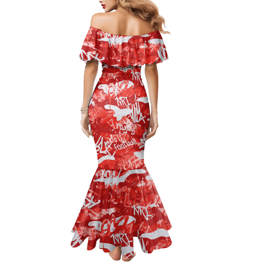 St. George Illawarra Dragons Rugby Mermaid Dress Graffiti Typography Urban Camo Abstract Street Style