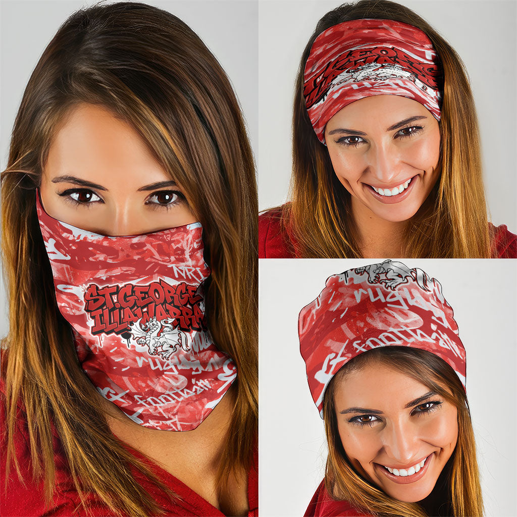 St. George Illawarra Dragons Rugby Neck Gaiter Graffiti Typography Urban Camo Abstract Street Style