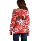 St. George Illawarra Dragons Rugby Off Shoulder Sweater Graffiti Typography Urban Camo Abstract Street Style