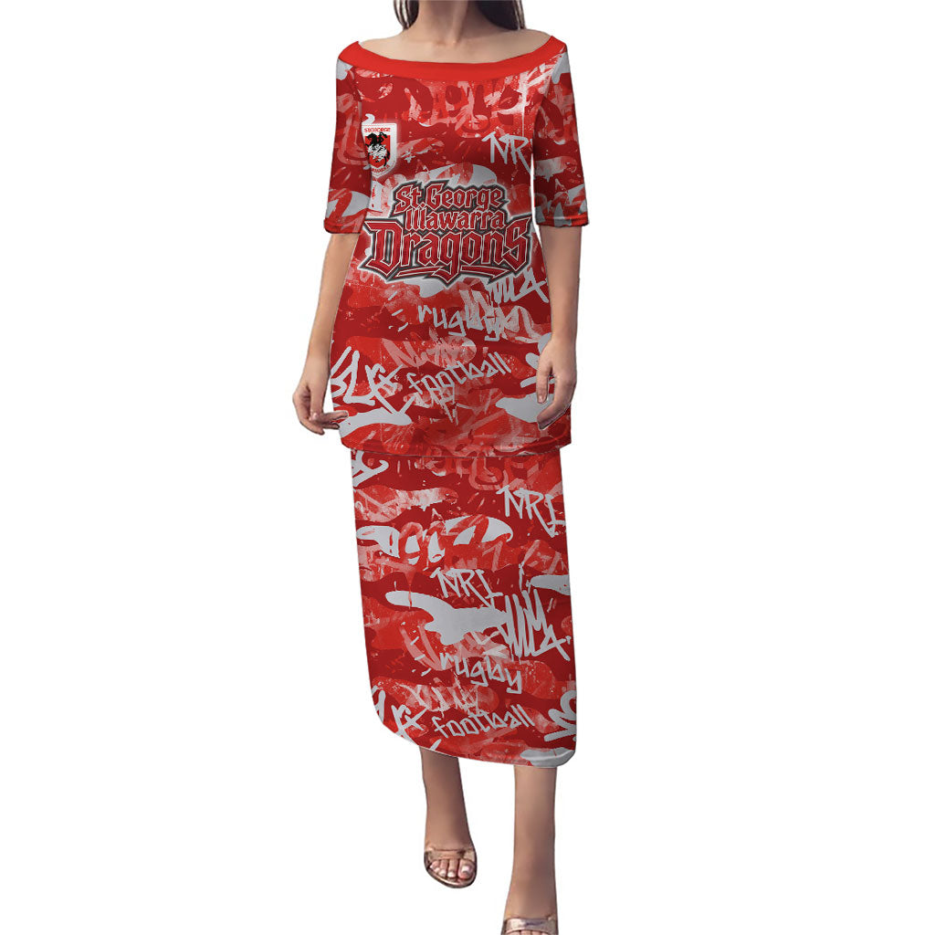 St. George Illawarra Dragons Rugby Puletasi Graffiti Typography Urban Camo Abstract Street Style