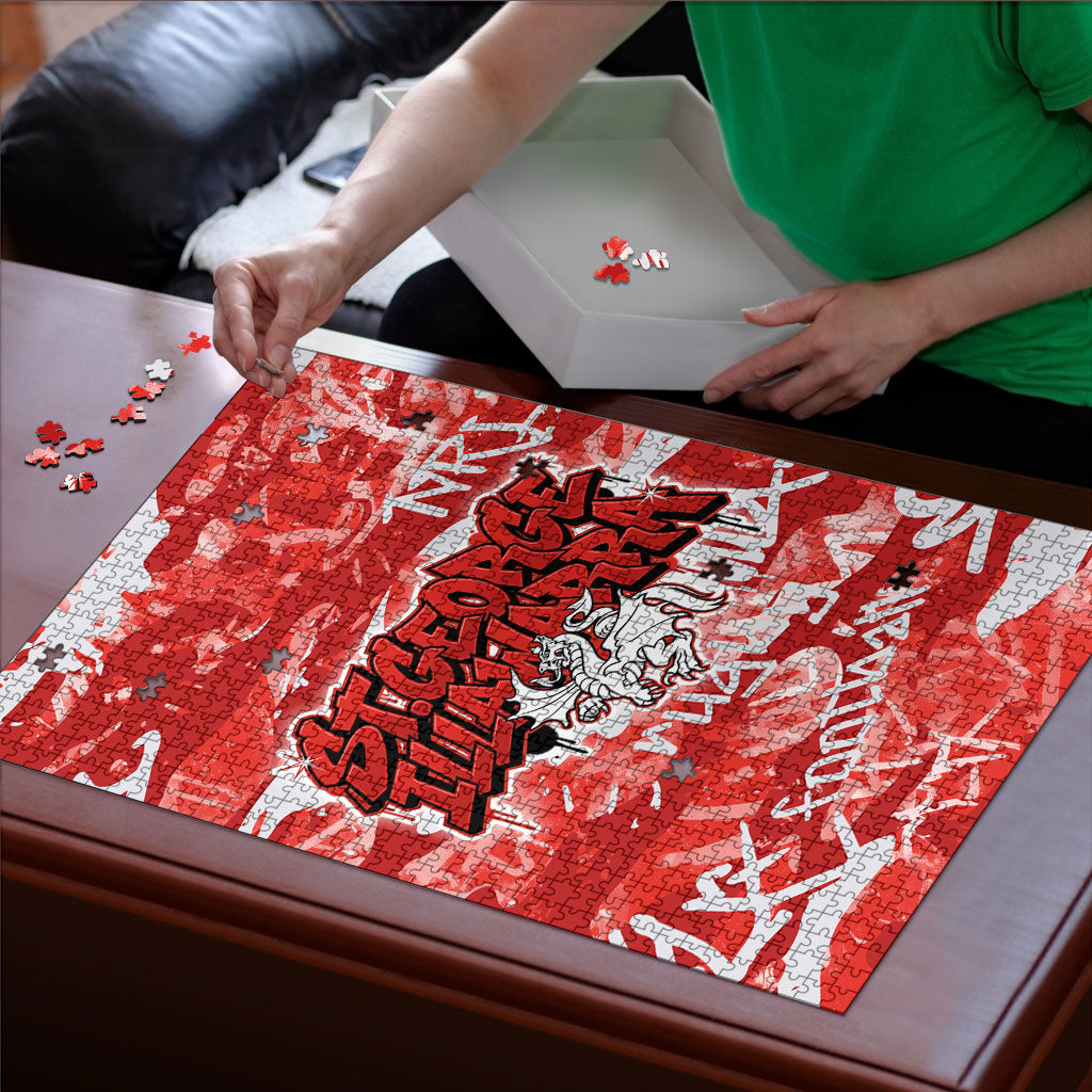 St. George Illawarra Dragons Rugby Puzzle Graffiti Typography Urban Camo Abstract Street Style