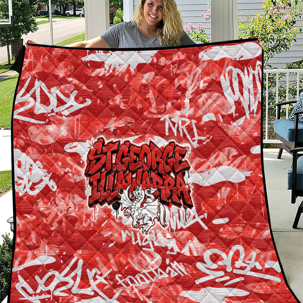St. George Illawarra Dragons Rugby Quilt Graffiti Typography Urban Camo Abstract Street Style