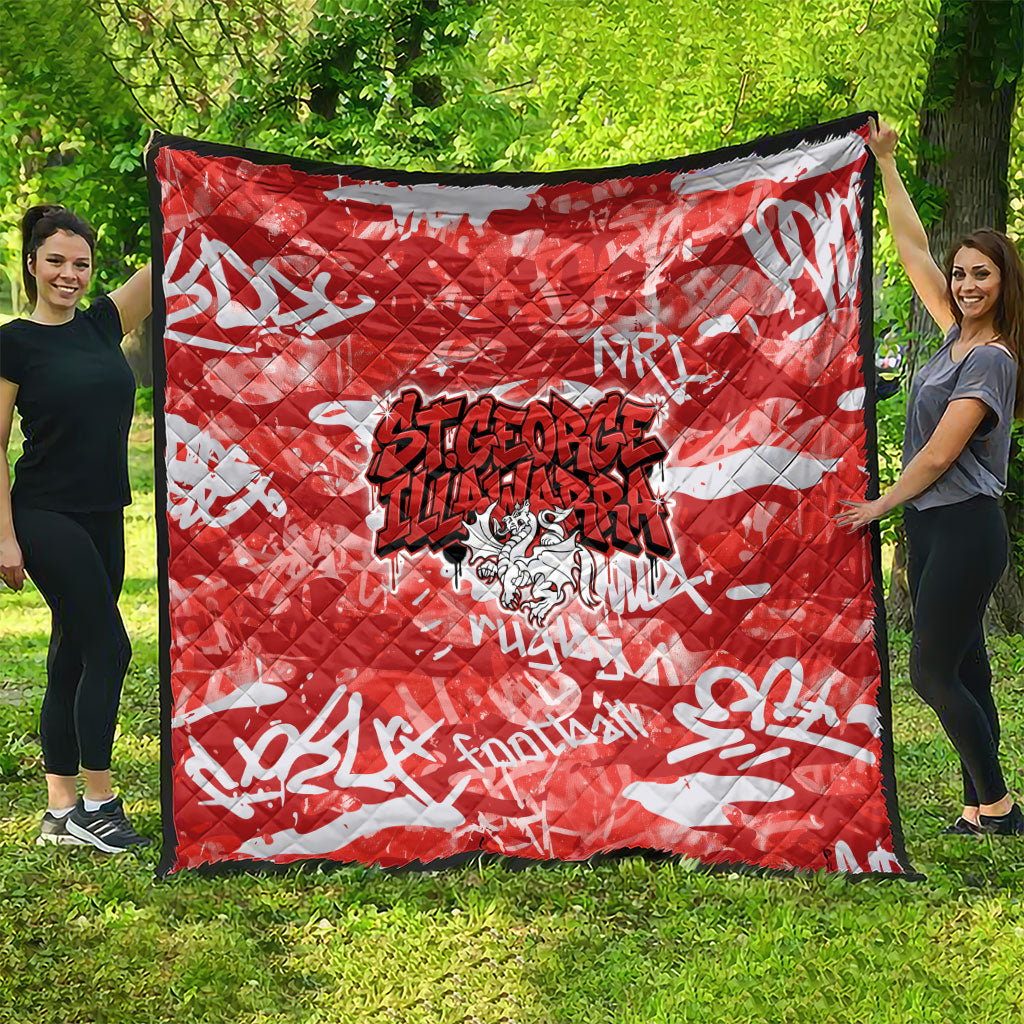 St. George Illawarra Dragons Rugby Quilt Graffiti Typography Urban Camo Abstract Street Style