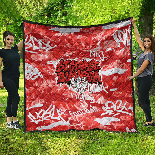 St. George Illawarra Dragons Rugby Quilt Graffiti Typography Urban Camo Abstract Street Style