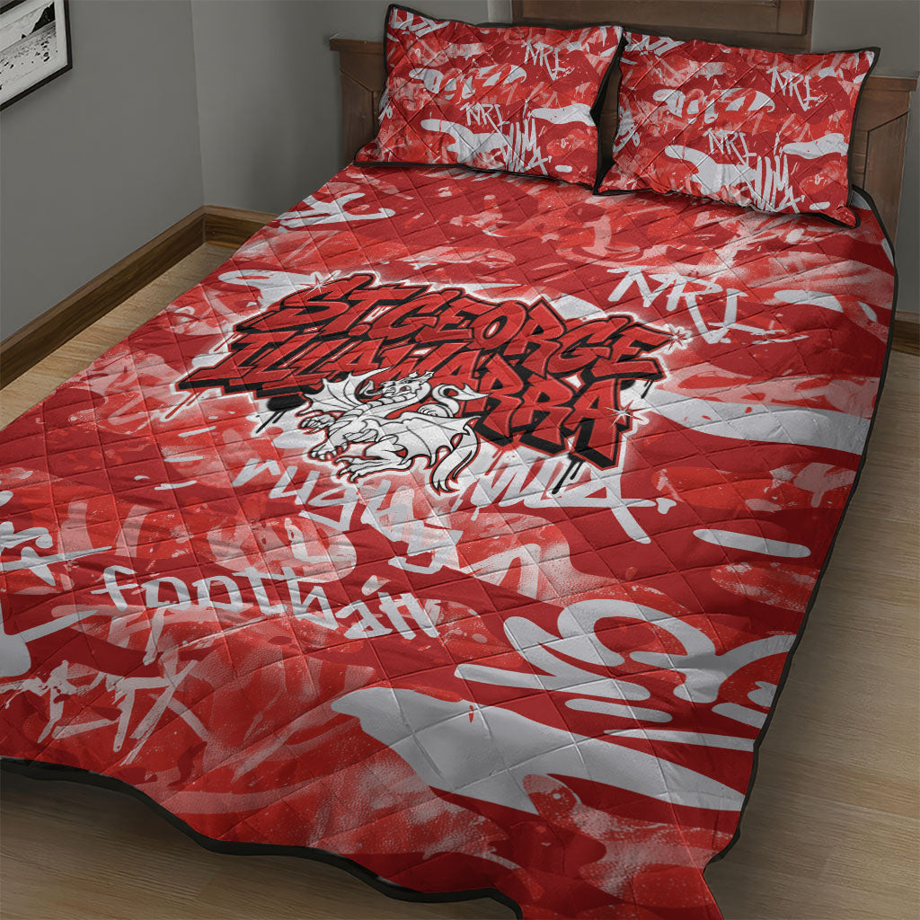 St. George Illawarra Dragons Rugby Quilt Bed Set Graffiti Typography Urban Camo Abstract Street Style