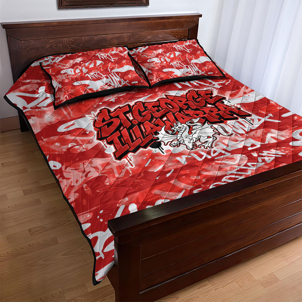 St. George Illawarra Dragons Rugby Quilt Bed Set Graffiti Typography Urban Camo Abstract Street Style