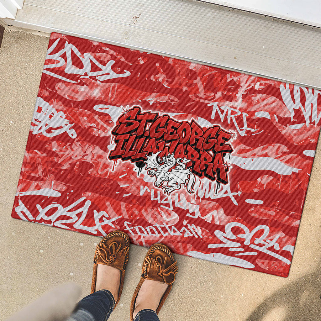 St. George Illawarra Dragons Rugby Rubber Doormat Graffiti Typography Urban Camo Abstract Street Style