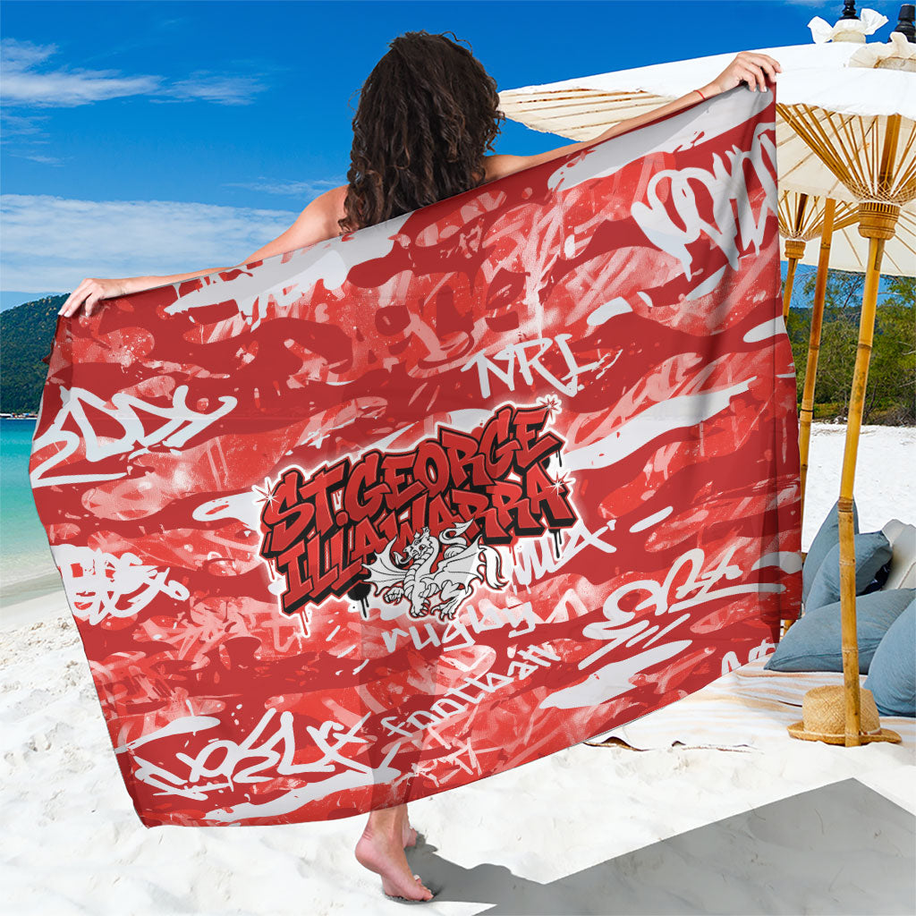 St. George Illawarra Dragons Rugby Sarong Graffiti Typography Urban Camo Abstract Street Style
