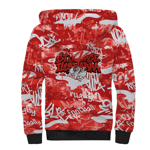 St. George Illawarra Dragons Rugby Sherpa Hoodie Graffiti Typography Urban Camo Abstract Street Style
