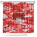 St. George Illawarra Dragons Rugby Shower Curtain Graffiti Typography Urban Camo Abstract Street Style