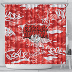 St. George Illawarra Dragons Rugby Shower Curtain Graffiti Typography Urban Camo Abstract Street Style