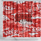 St. George Illawarra Dragons Rugby Shower Curtain Graffiti Typography Urban Camo Abstract Street Style