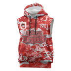 St. George Illawarra Dragons Rugby Sleeveless Hoodie Graffiti Typography Urban Camo Abstract Street Style