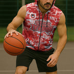 St. George Illawarra Dragons Rugby Sleeveless Zip Hoodie Graffiti Typography Urban Camo Abstract Street Style