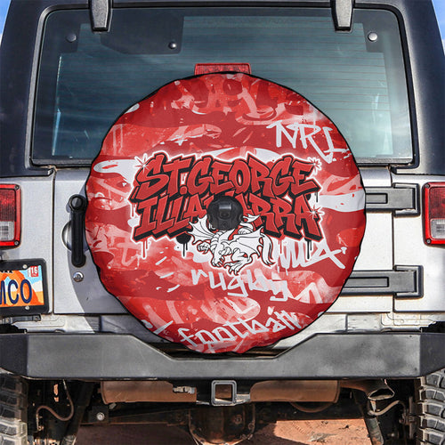 St. George Illawarra Dragons Rugby Spare Tire Cover Graffiti Typography Urban Camo Abstract Street Style