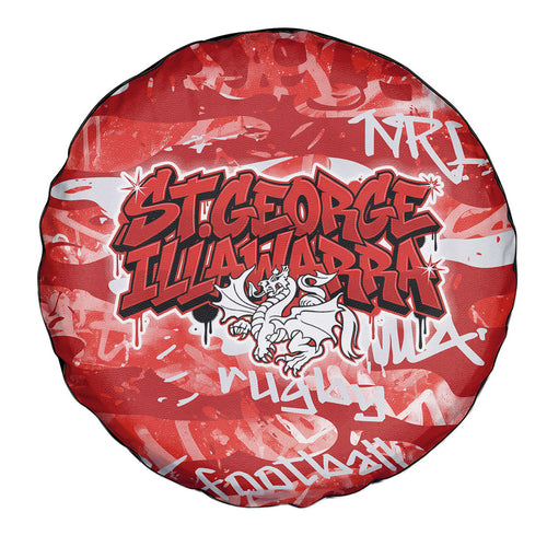 St. George Illawarra Dragons Rugby Spare Tire Cover Graffiti Typography Urban Camo Abstract Street Style