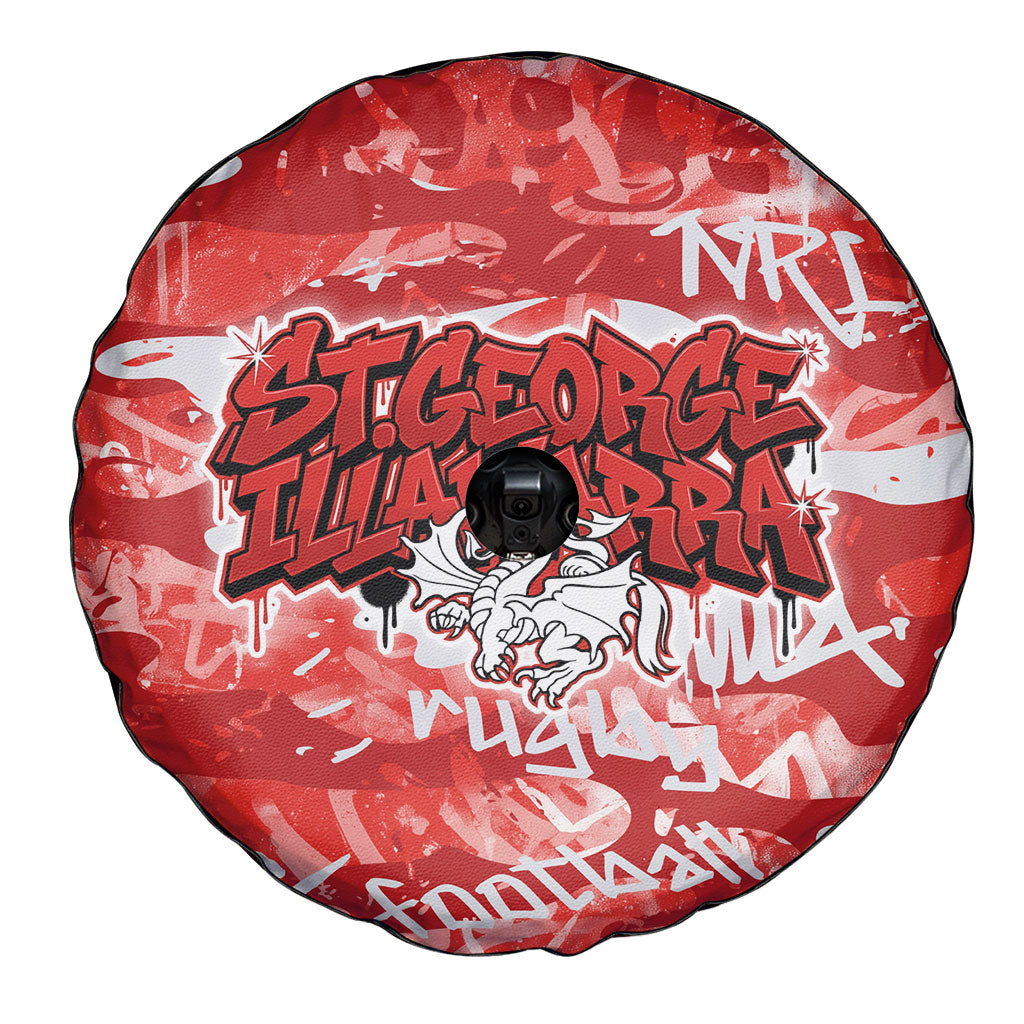 St. George Illawarra Dragons Rugby Spare Tire Cover Graffiti Typography Urban Camo Abstract Street Style