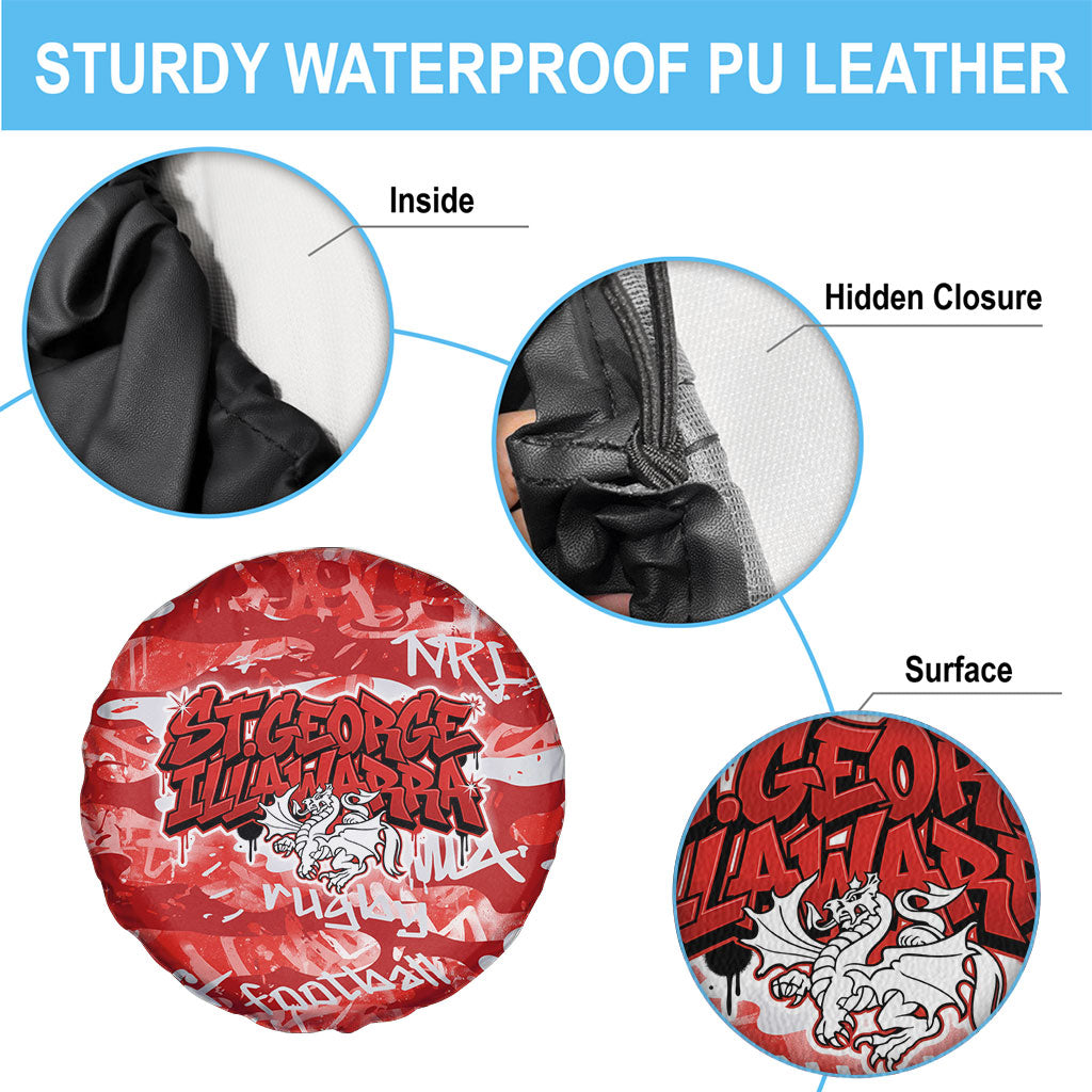 St. George Illawarra Dragons Rugby Spare Tire Cover Graffiti Typography Urban Camo Abstract Street Style