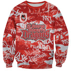 St. George Illawarra Dragons Rugby Sweatshirt Graffiti Typography Urban Camo Abstract Street Style