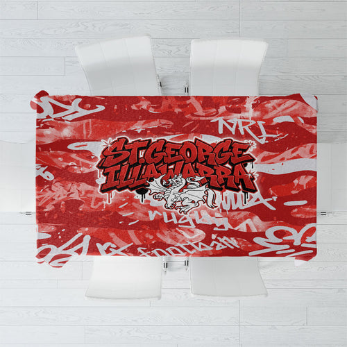 St. George Illawarra Dragons Rugby Tablecloth Graffiti Typography Urban Camo Abstract Street Style