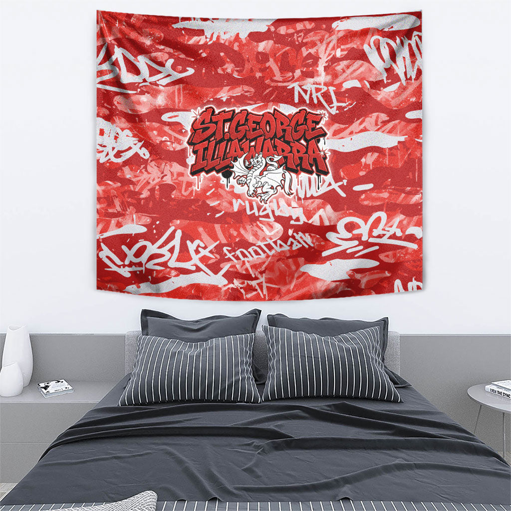 St. George Illawarra Dragons Rugby Tapestry Graffiti Typography Urban Camo Abstract Street Style