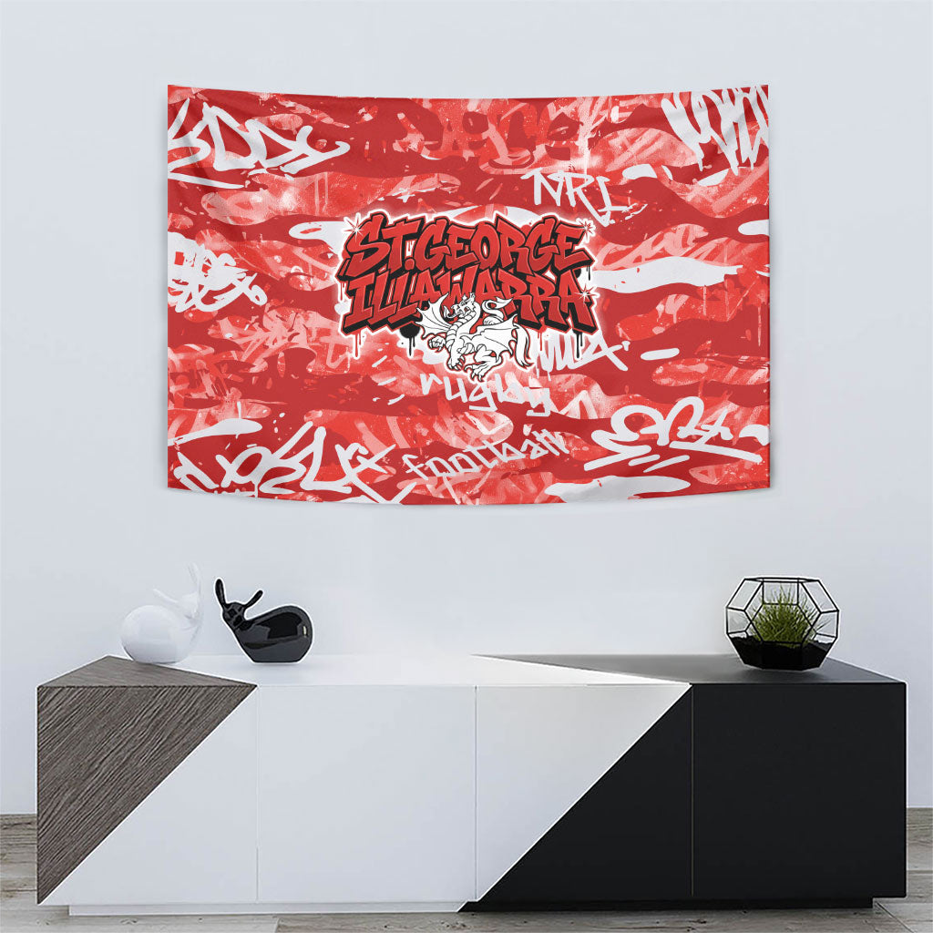 St. George Illawarra Dragons Rugby Tapestry Graffiti Typography Urban Camo Abstract Street Style
