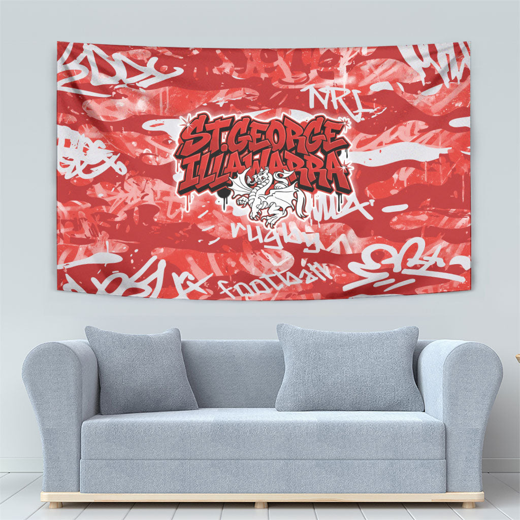 St. George Illawarra Dragons Rugby Tapestry Graffiti Typography Urban Camo Abstract Street Style
