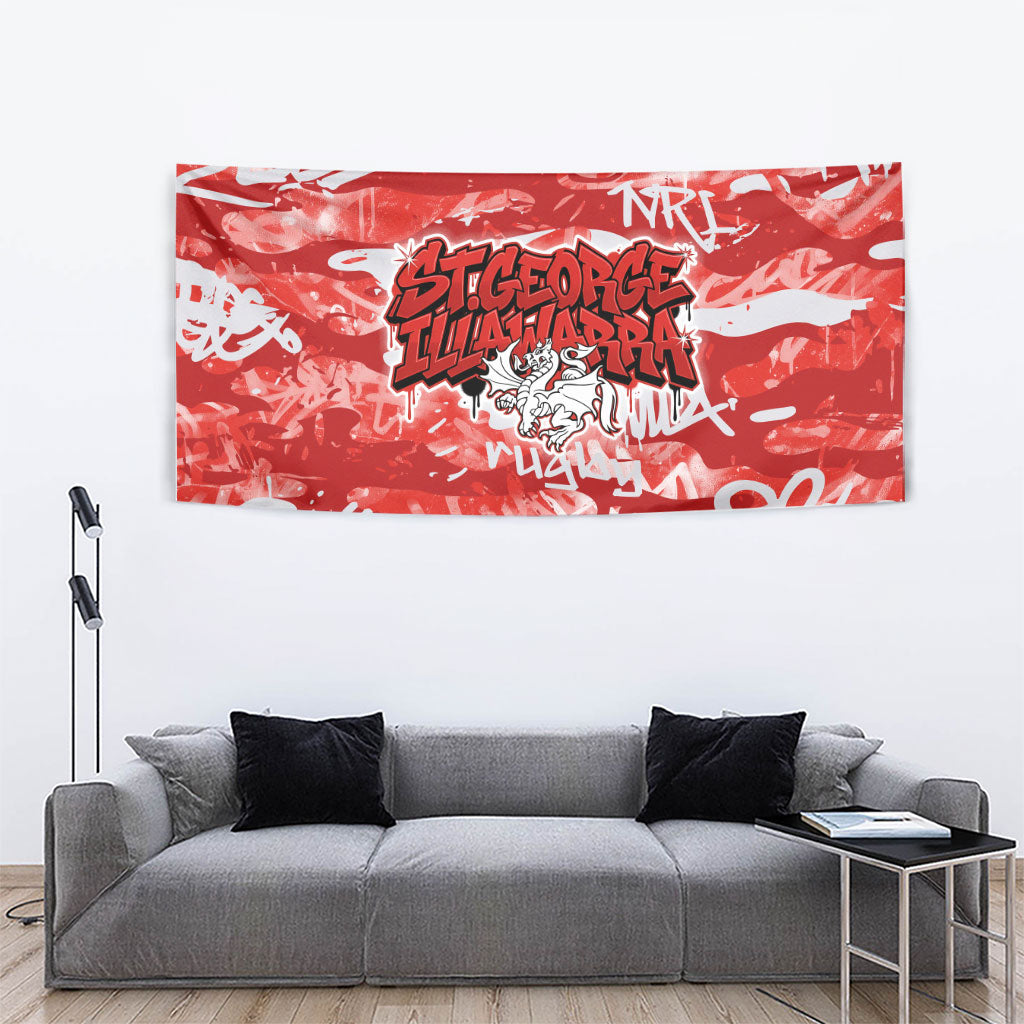 St. George Illawarra Dragons Rugby Tapestry Graffiti Typography Urban Camo Abstract Street Style