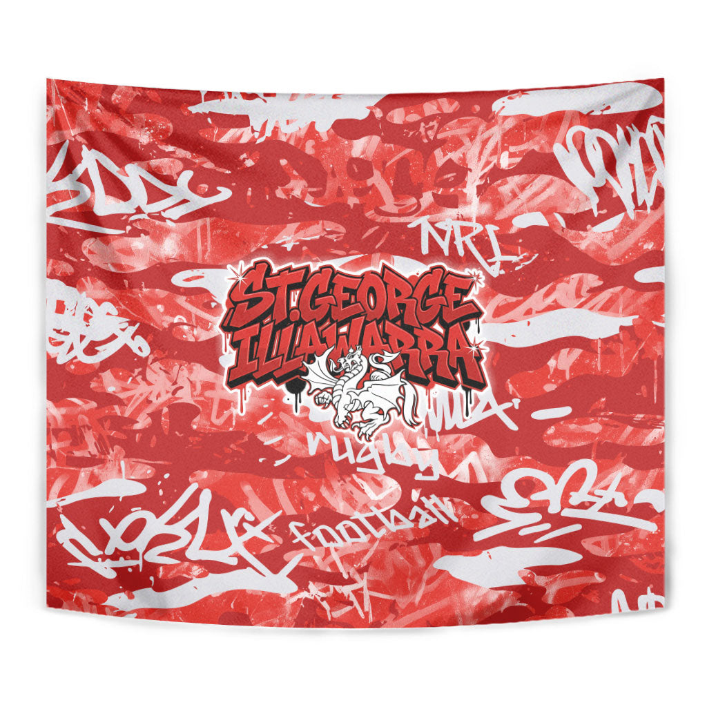St. George Illawarra Dragons Rugby Tapestry Graffiti Typography Urban Camo Abstract Street Style