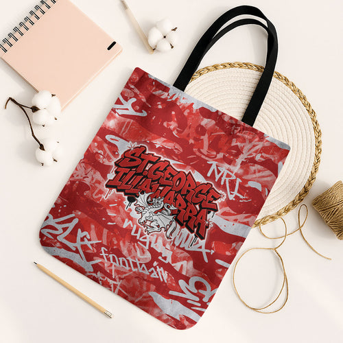 St. George Illawarra Dragons Rugby Tote Bag Graffiti Typography Urban Camo Abstract Street Style