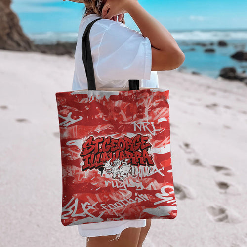 St. George Illawarra Dragons Rugby Tote Bag Graffiti Typography Urban Camo Abstract Street Style