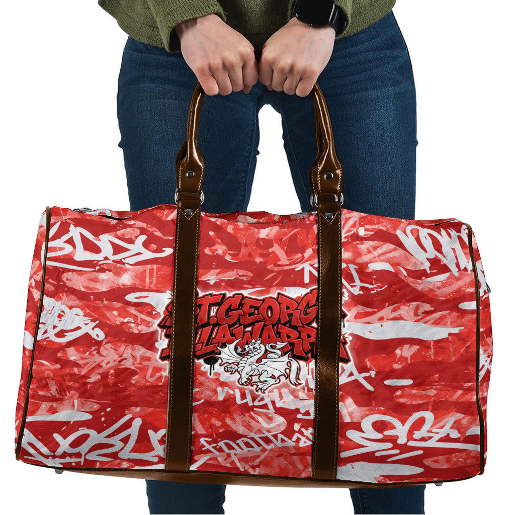 St. George Illawarra Dragons Rugby Travel Bag Graffiti Typography Urban Camo Abstract Street Style