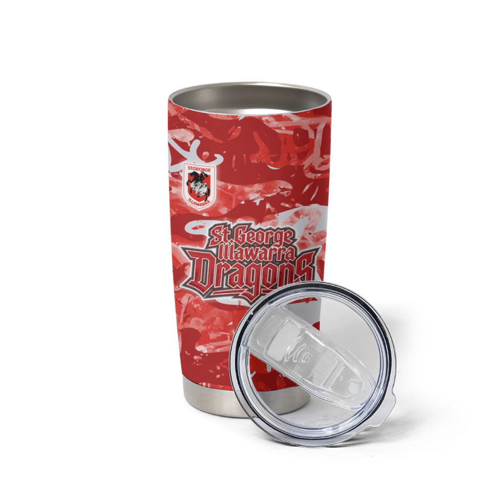 St. George Illawarra Dragons Rugby Tumbler Cup Graffiti Typography Urban Camo Abstract Street Style