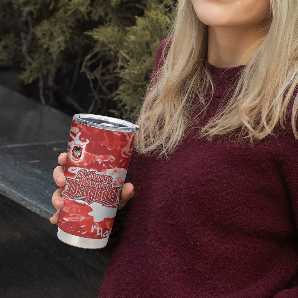 St. George Illawarra Dragons Rugby Tumbler Cup Graffiti Typography Urban Camo Abstract Street Style