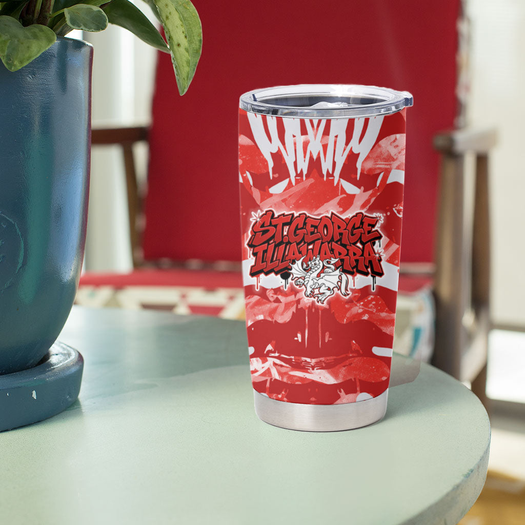 St. George Illawarra Dragons Rugby Tumbler Cup Graffiti Typography Urban Camo Abstract Street Style