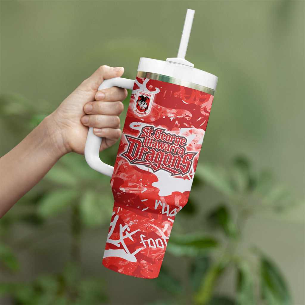 St. George Illawarra Dragons Rugby Tumbler With Handle Graffiti Typography Urban Camo Abstract Street Style