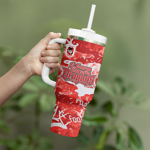 St. George Illawarra Dragons Rugby Tumbler With Handle Graffiti Typography Urban Camo Abstract Street Style