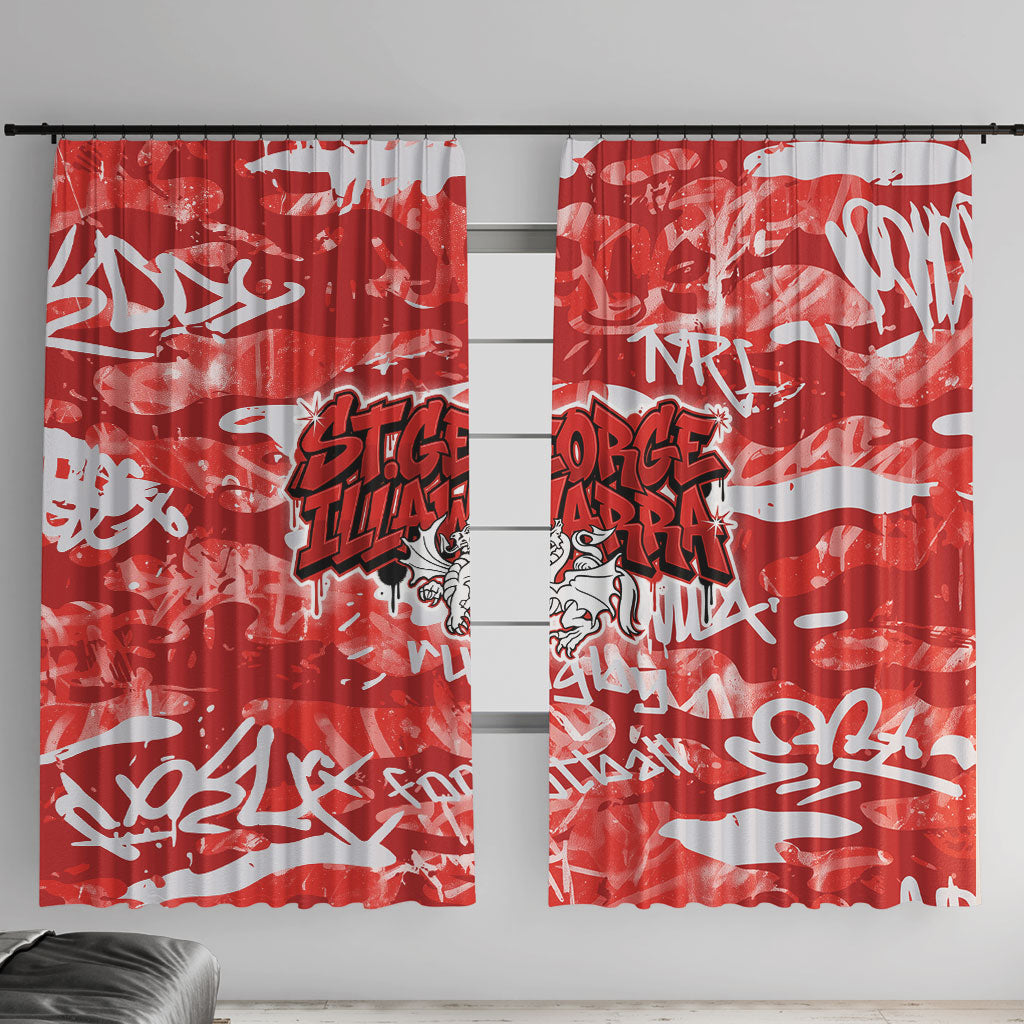 St. George Illawarra Dragons Rugby Window Curtain Graffiti Typography Urban Camo Abstract Street Style
