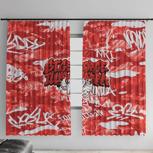 St. George Illawarra Dragons Rugby Window Curtain Graffiti Typography Urban Camo Abstract Street Style