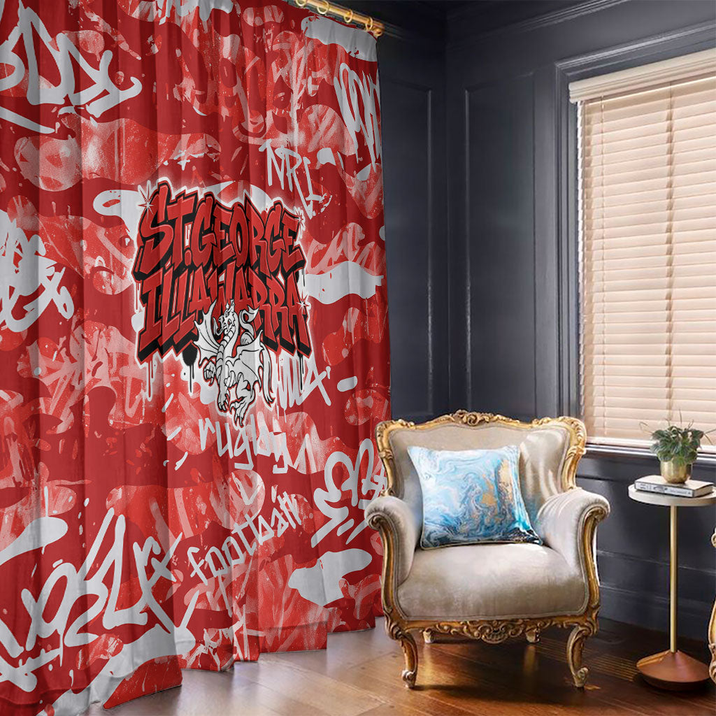 St. George Illawarra Dragons Rugby Window Curtain Graffiti Typography Urban Camo Abstract Street Style