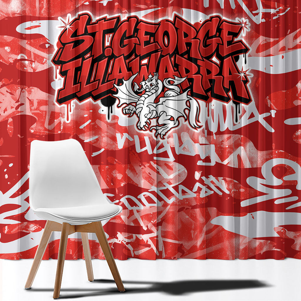 St. George Illawarra Dragons Rugby Window Curtain Graffiti Typography Urban Camo Abstract Street Style