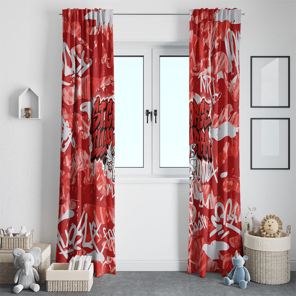 St. George Illawarra Dragons Rugby Window Curtain Graffiti Typography Urban Camo Abstract Street Style